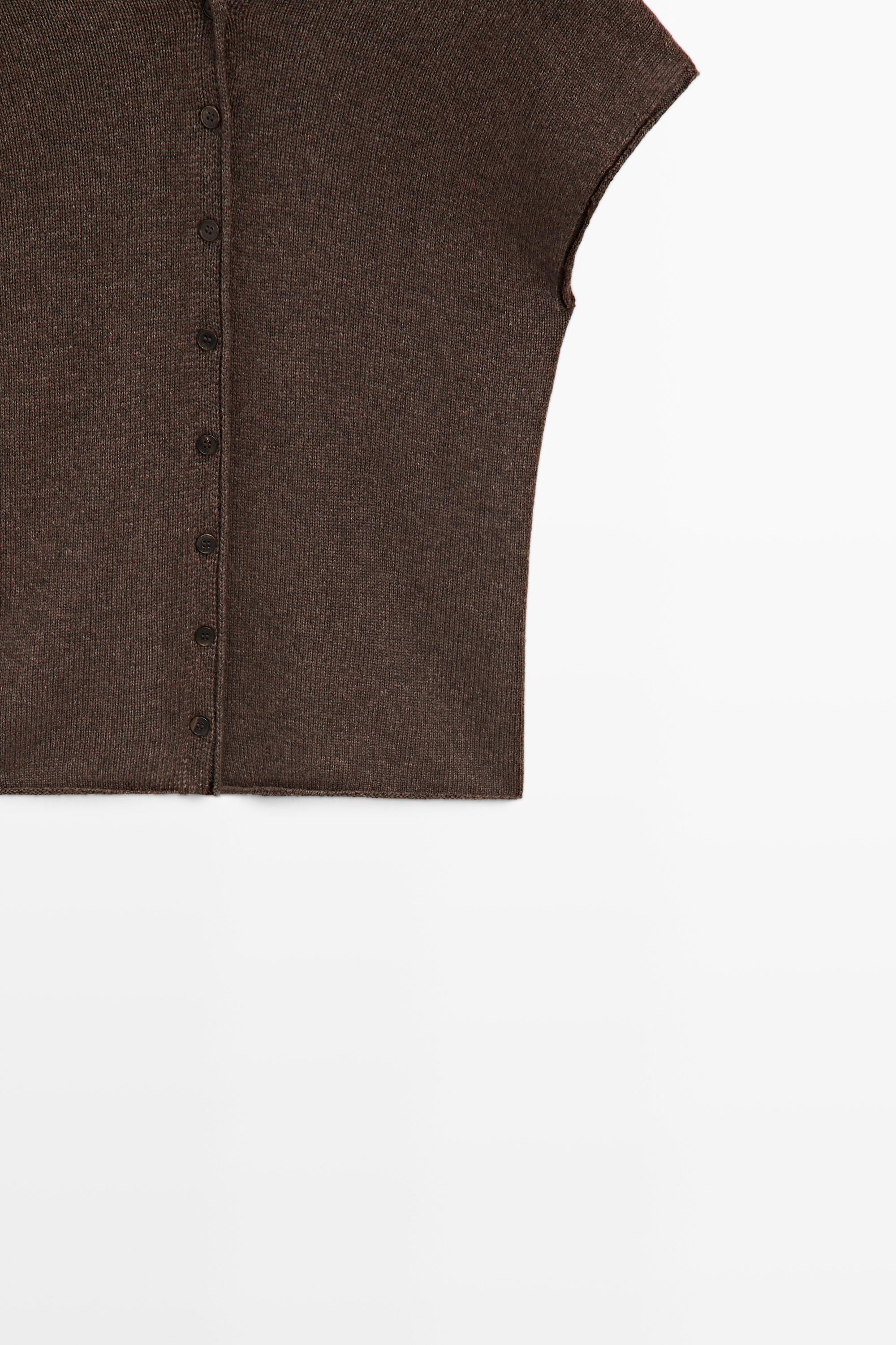 Wool blend V-neck knit vest