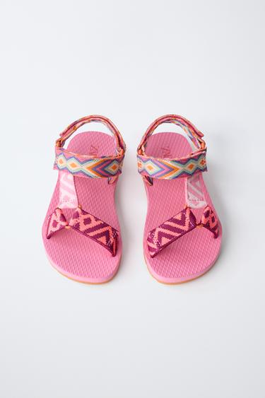 EMBROIDERED SANDALS - Fuchsia by Zara - Image 4