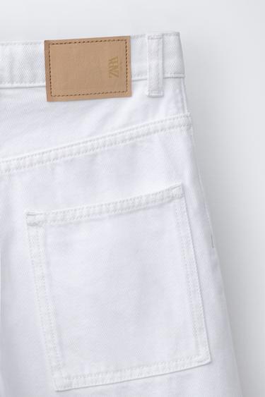 RELAXED BAGGY DENIM BERMUDA SHORTS - Oyster-white by Zara - Image 3