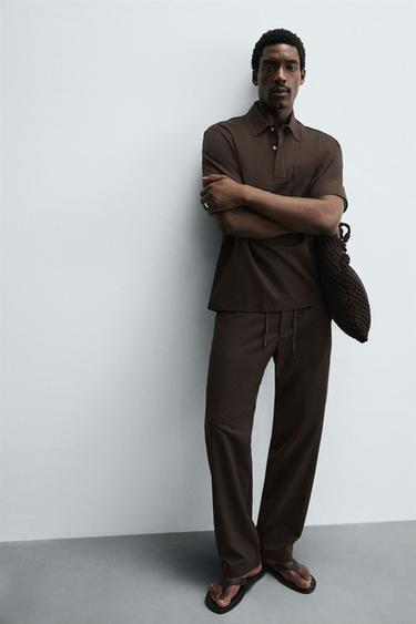 LYOCELL-COTTON TROUSERS - Brown by Zara - Image 4