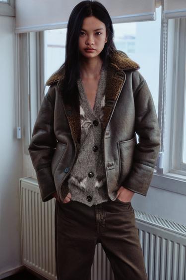 Zara 雙面兩穿夾克 - 棕色