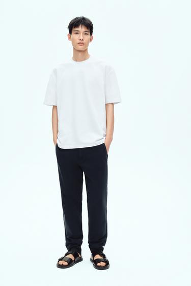 SKINNY FIT CHINO TROUSERS - Navy blue by Zara