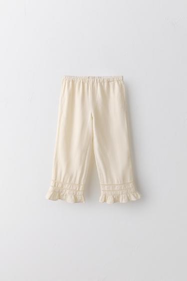 2-5 AÑOS/ PANTALÓN CULOTTE ENTREDÓS ALGODÓN LINO LIMITED EDITION - Crudo medio de Zara - Imagen 0