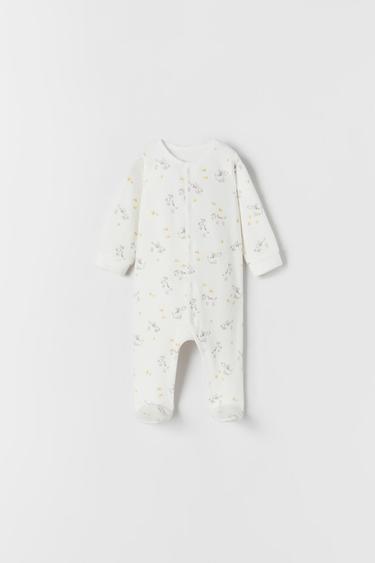 Zara BABY/ VELVET DOG PRINT PAJAMAS - Ecru