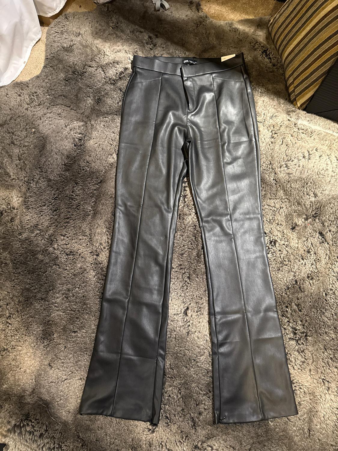 FAUX LEATHER HIGH-WAISTED LEGGINGS - Image 5