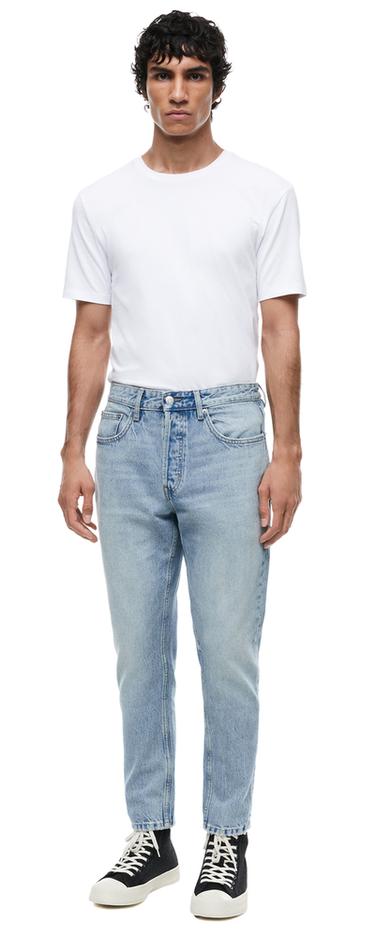 Pantalones vaqueros rectos para hombre, Jeans holgados blancos