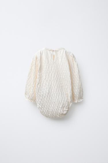 BODY TEXTURÉ AVEC DENTELLE - Écru de Zara - Image 1