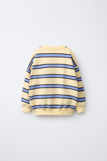 STRIPED PRINT SWEATSHIRT - Light yellow by Zara - Image 1