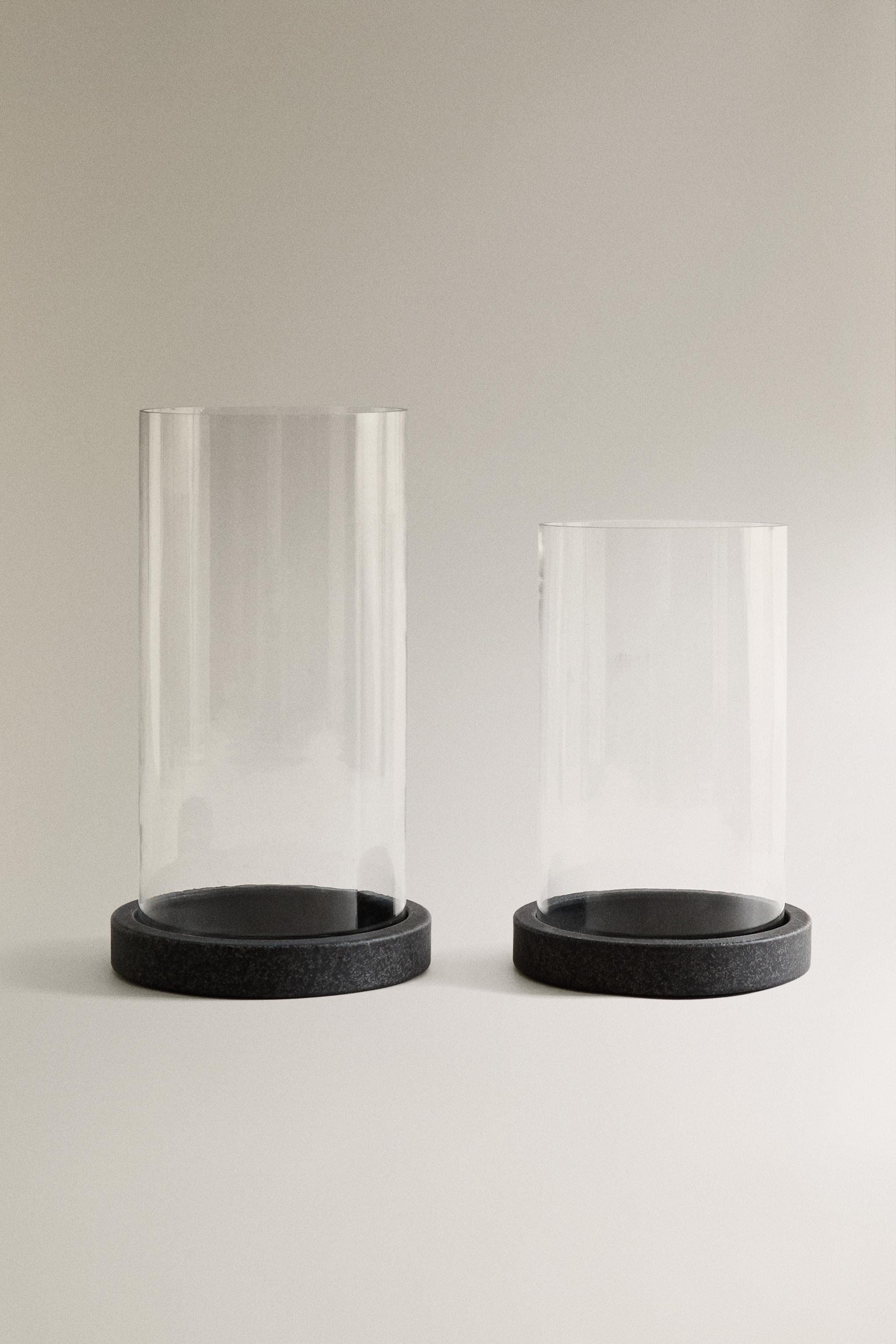 VASE LANTERNE EN VERRE