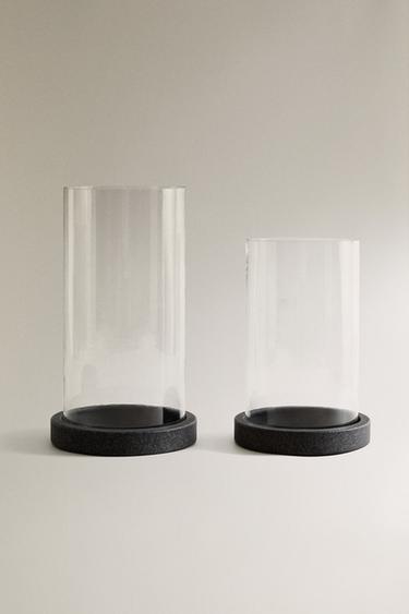 VASE LANTERNE EN VERRE - Noir de Zara