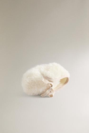 FAUX SHEARLING BOOTIES - Beige by Zara - Image 3