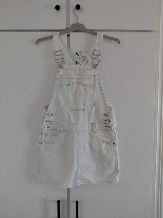 zara denim dungaree dress CONTRAST STITCH PINAFORE SECOND HAND Zara blue Women's Coral Floral Short Size:41 cm / 16 in Hem finished in an color-code:BK