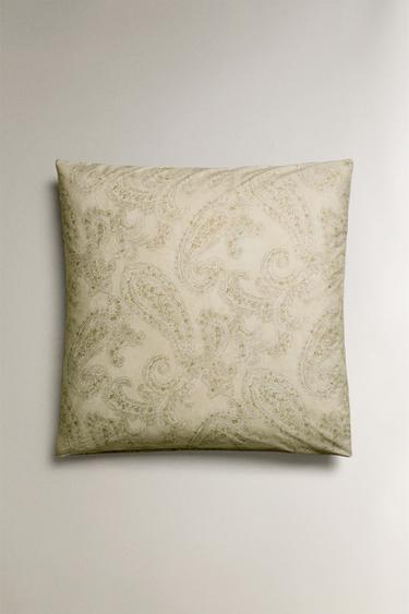 PAISLEY PRINT PILLOWCASE - Green by Zara - Image 1