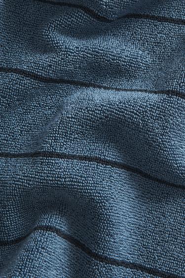 REGULAR STRIPED BATH TOWEL - Mid-blue by Zara