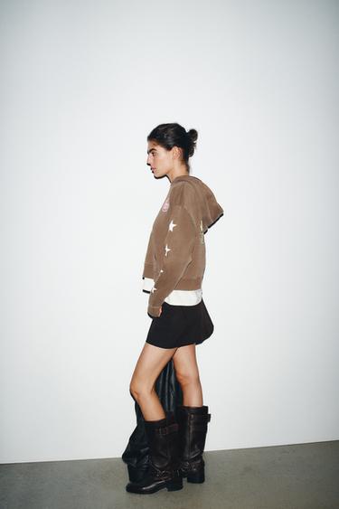 SLOGAN PRINT HOODIE - Brown by Zara - Image 3