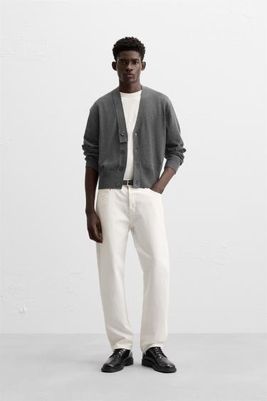 CÁRDIGAN CUELLO ASIMÉTRICO - Gris vigoré de Zara - Imagen 0