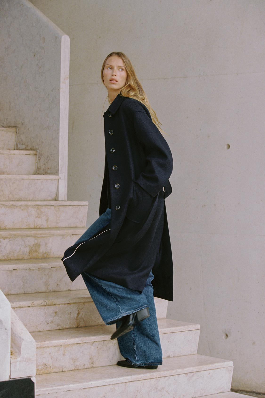 WOOL BLEND BELTED COAT