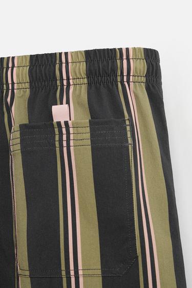 STRIPED REGULAR SWIMMING TRUNKS - Khaki by Zara - Image 9