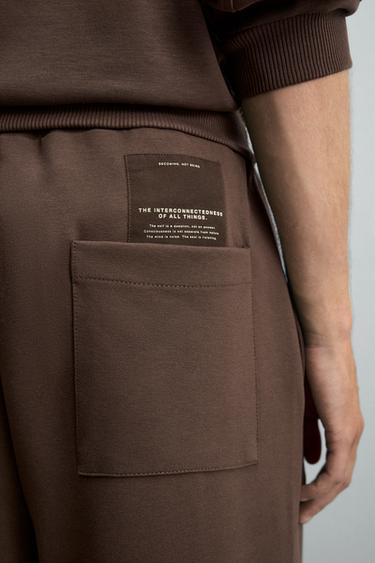 LABEL INTERLOCK TROUSERS - Chocolate de Zara - Image 6