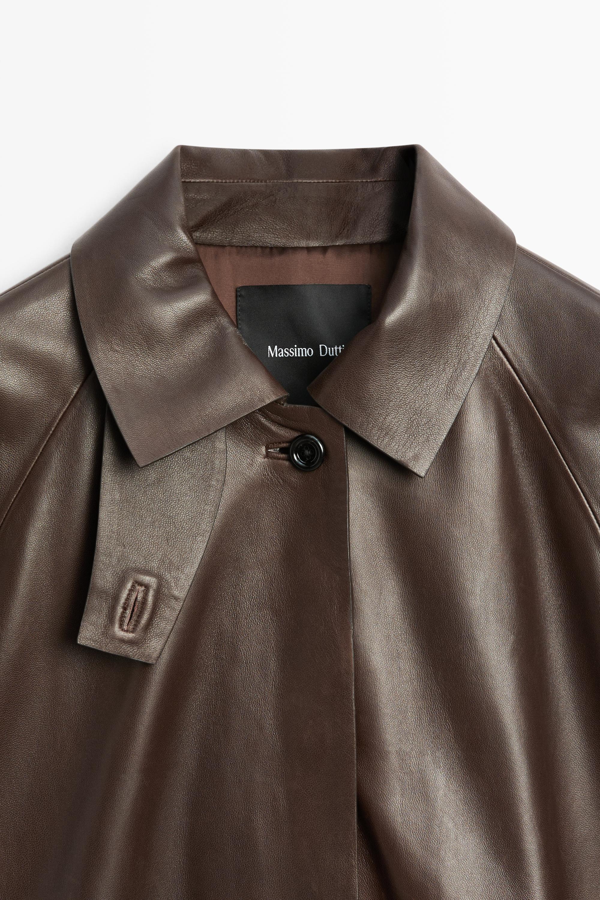 Long Nappa leather trench coat