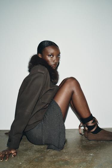 LEATHER LACE-UP SHOES - Brown by Zara