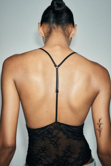 LACE BODYSUIT - Black by Zara - Image 6