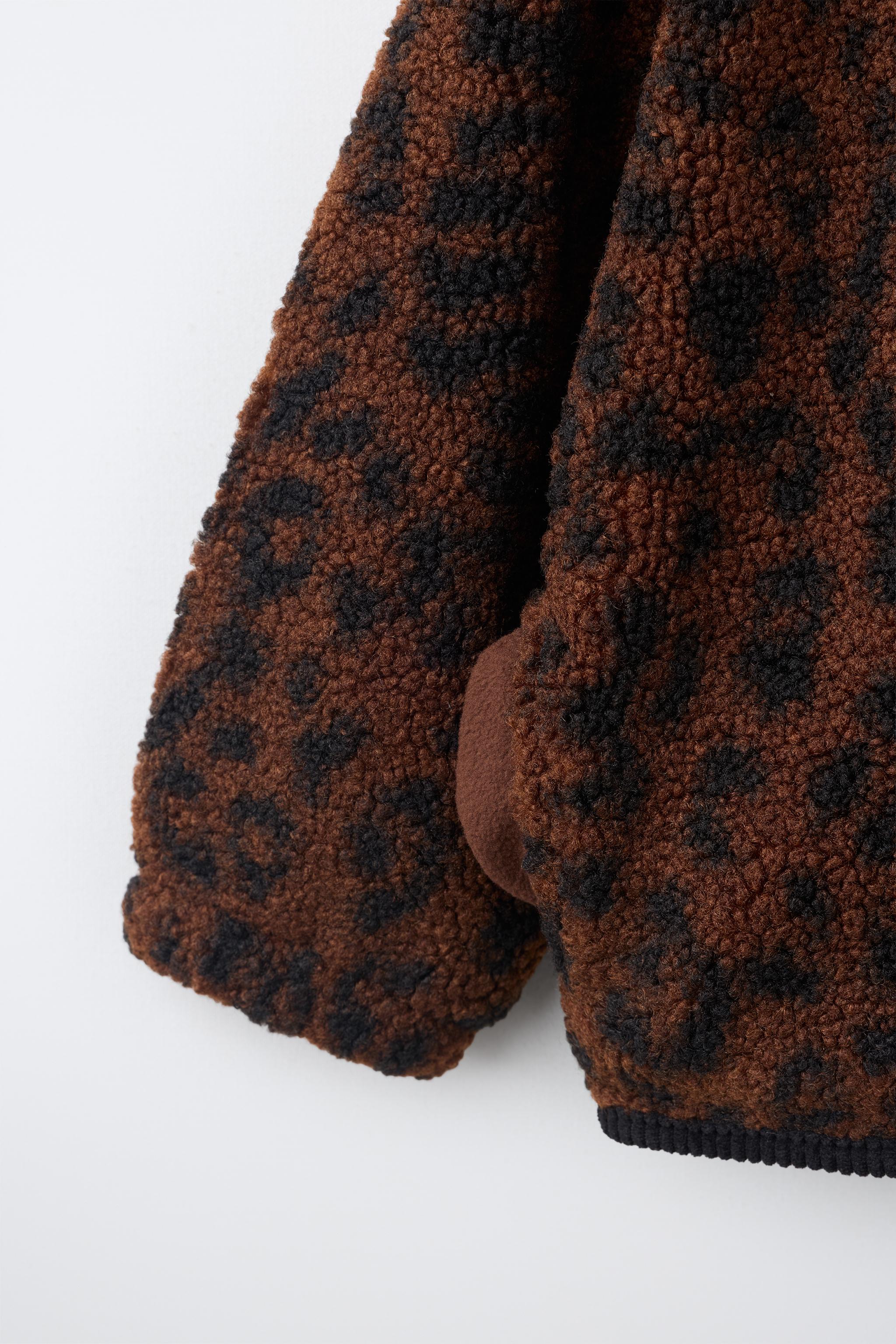 BLOUSON EFFET MOUTON ANIMAL PRINT