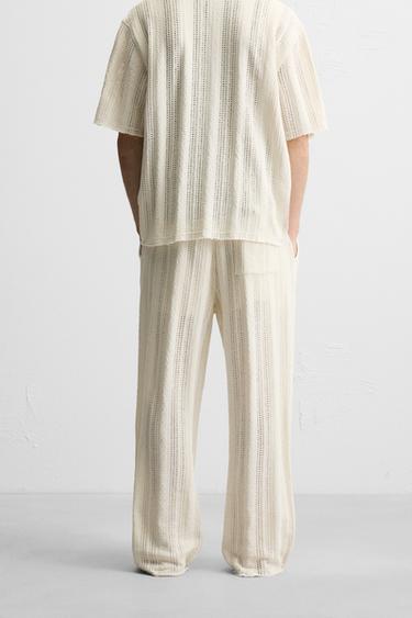 PANTALON STRUCTURE OUVERTE - Écru de Zara - Image 2