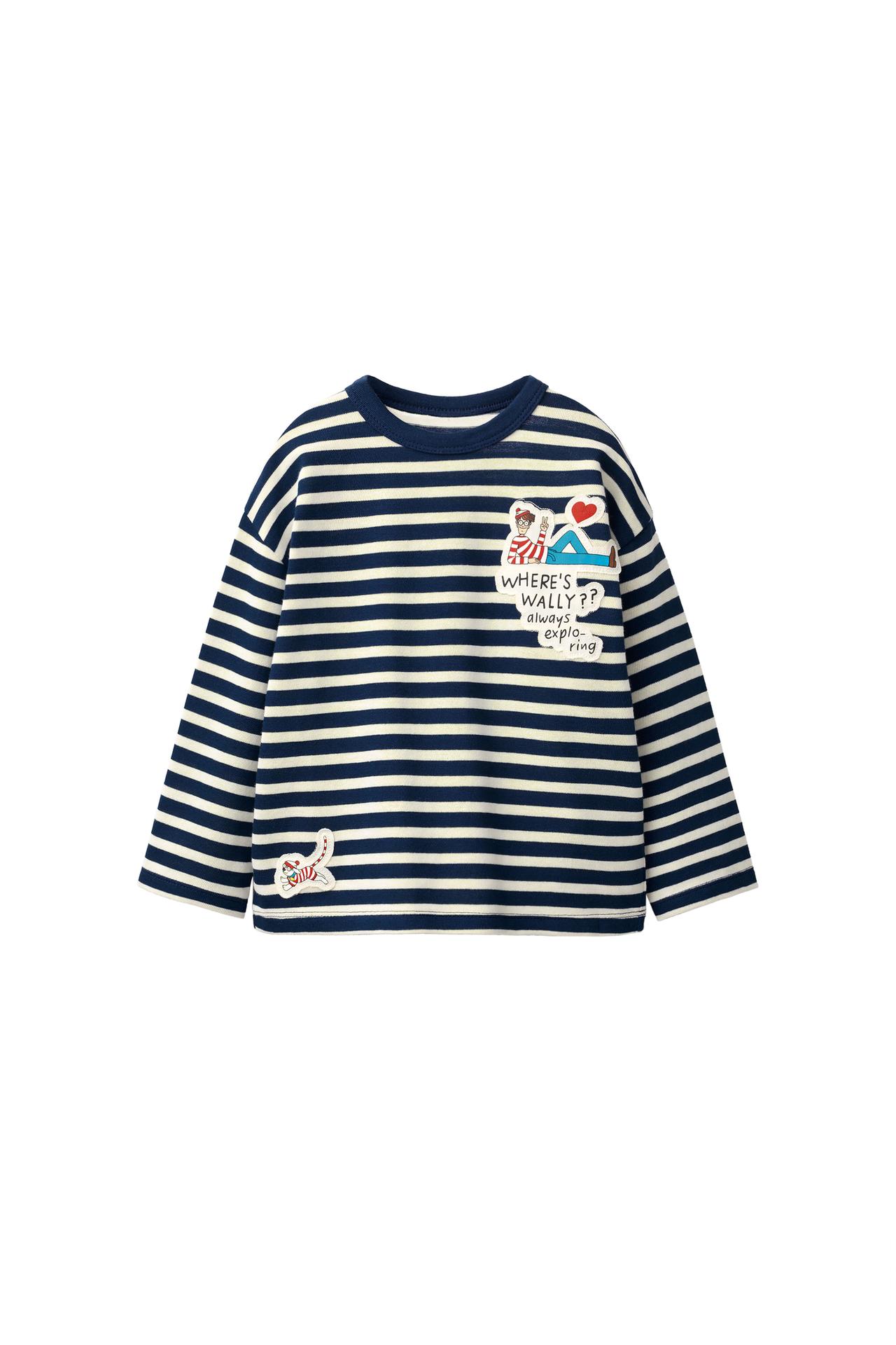 WHERE'S WALLY? ® DREAMWORKS STRIPED T-SHIRT — Blue / White