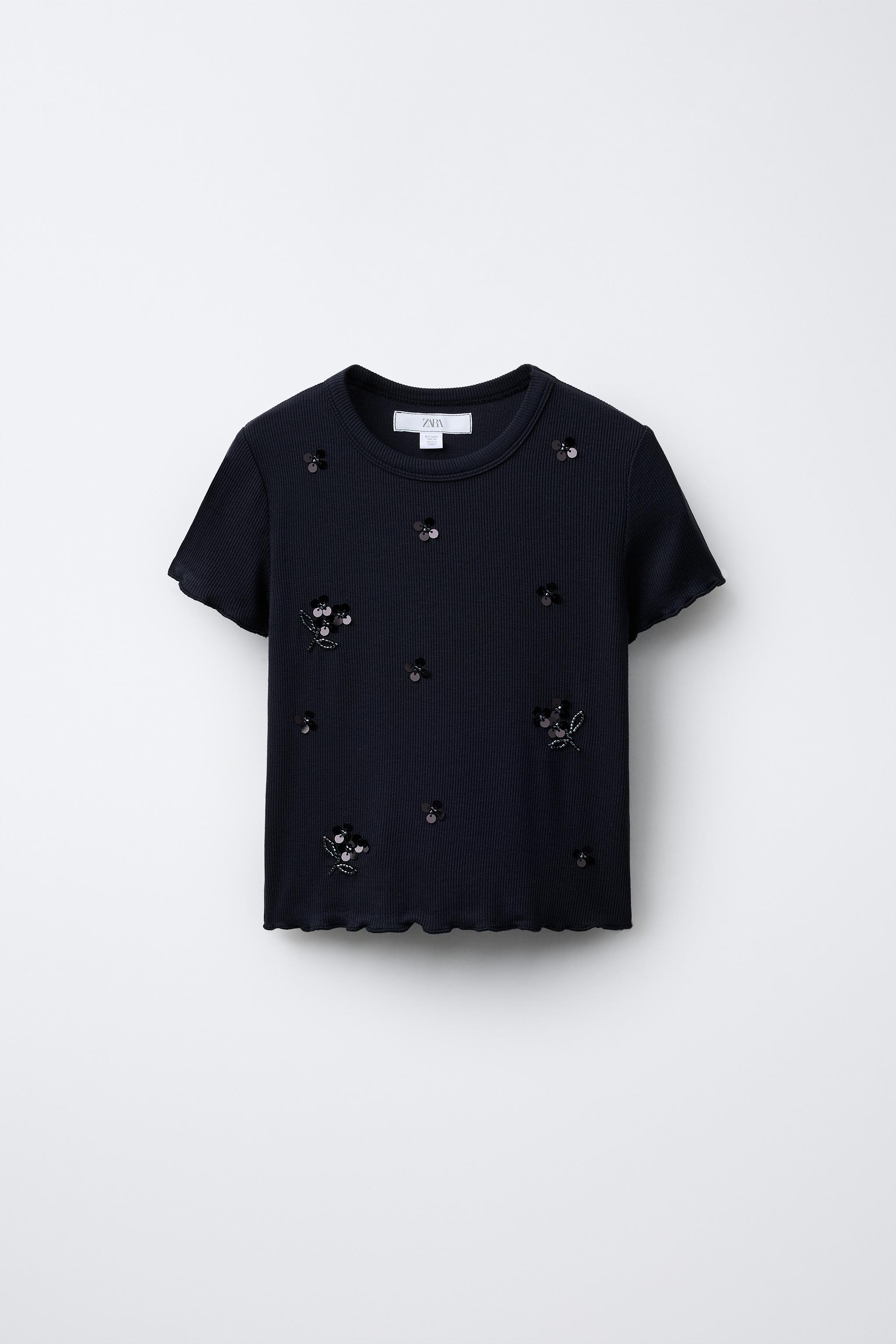 RIBBED SEQUIN T-SHIRT