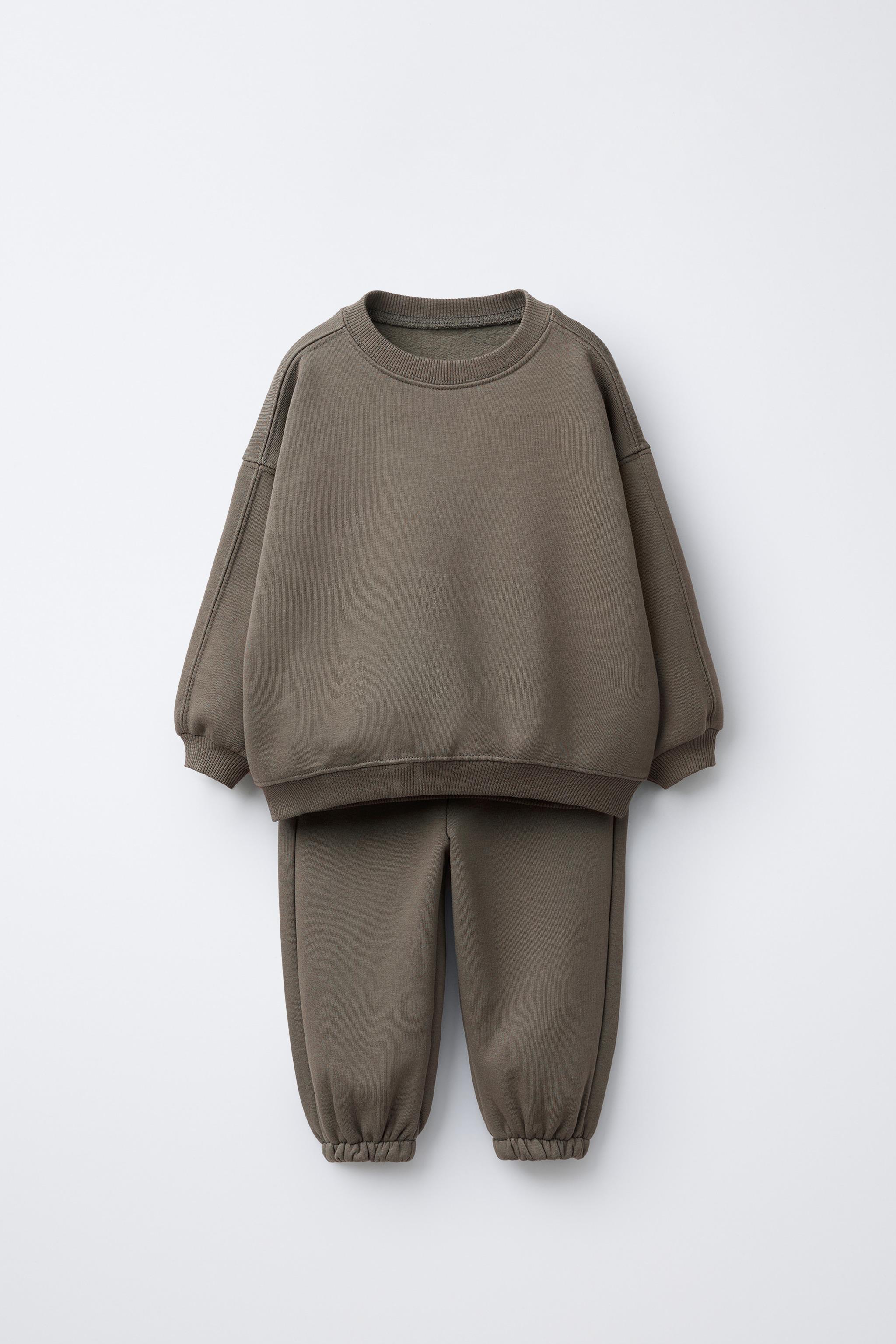 JOGGING SWEATSHIRT AND BASIC JOGGER PANTS SET WITH LABEL