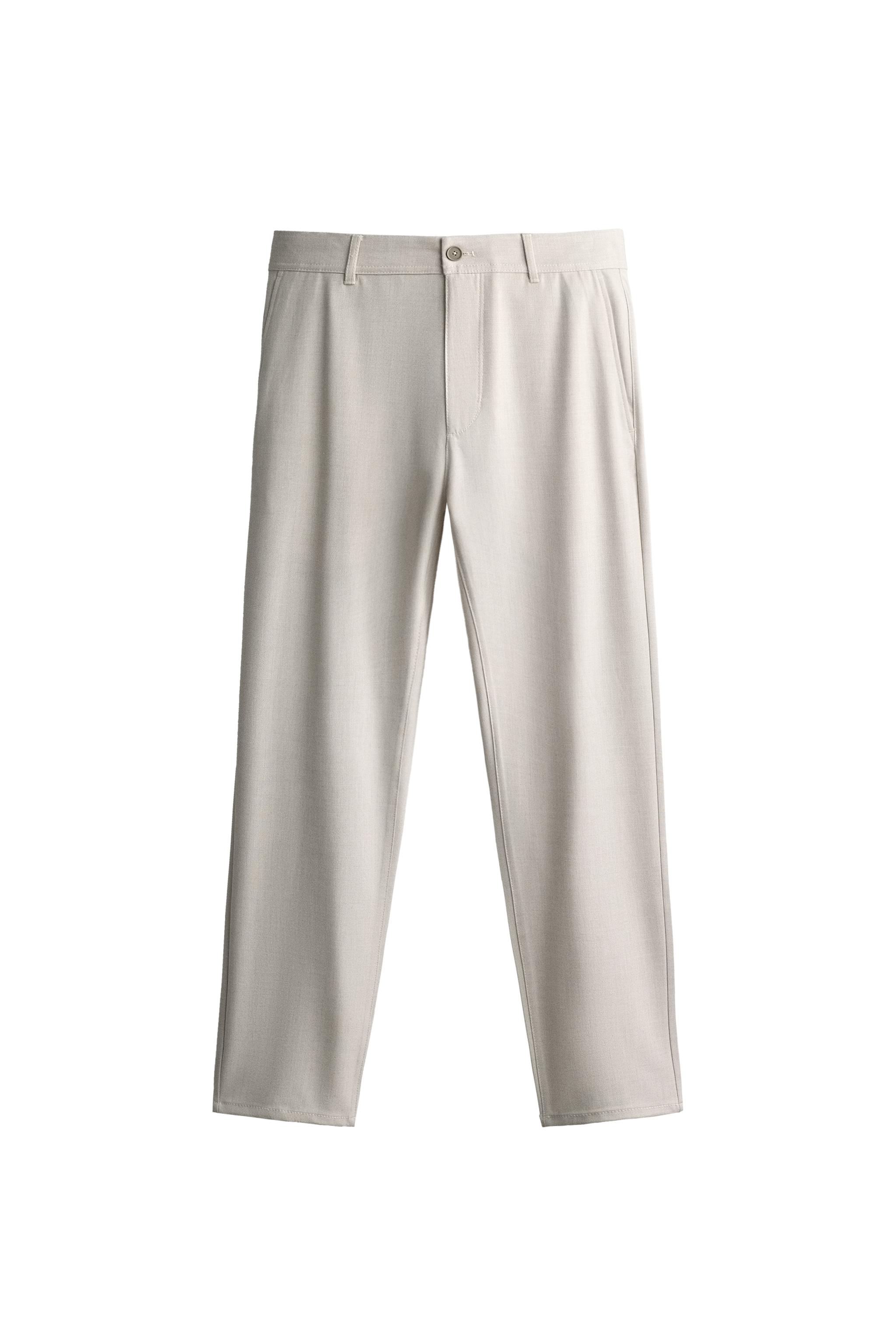 PANTALONI CHINO COMFORT CU STRUCTURĂ - Alb | ZARA România