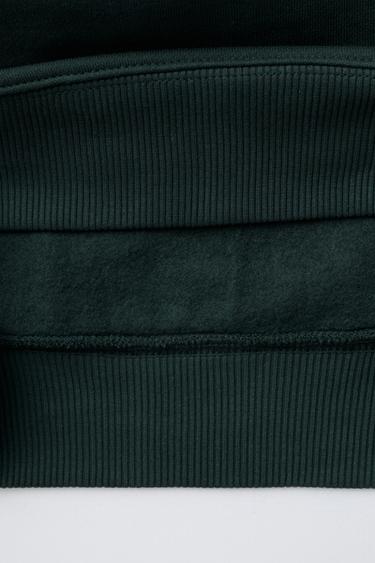 HOODIE WITH TERRY TEXT - Bottle green by Zara - Image 3