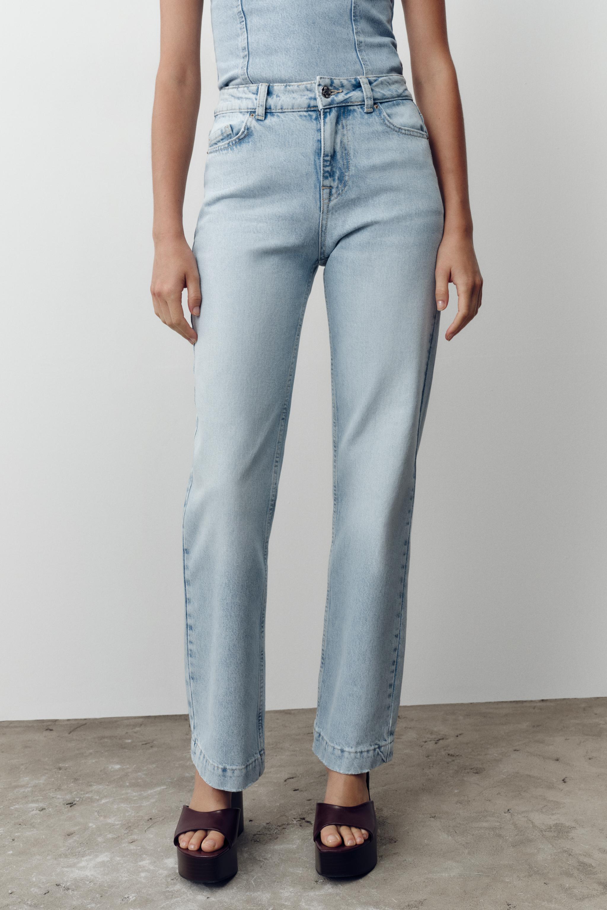 JEANS STRAIGHT MID-WAIST FULL LENGTH Light blue ZARA