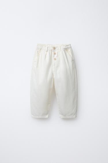 PANTALON À BOUTONS - Écru de Zara - Image 0