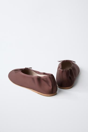 LIMITED EDITION BOW BALLET FLATS - Burgundy Red by Zara - Image 4