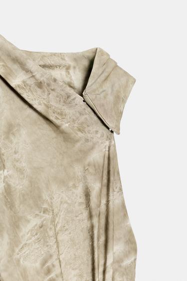 TOP ASYMÉTRIQUE JACQUARD ZW COLLECTION - Beige de Zara - Image 9