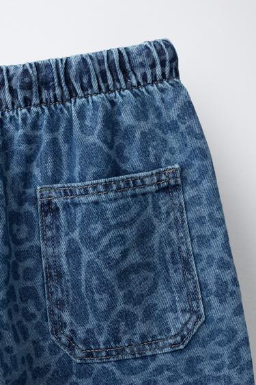 JEANS WIDE LEG ANIMAL PRINT - Bleu de Zara - Image 3