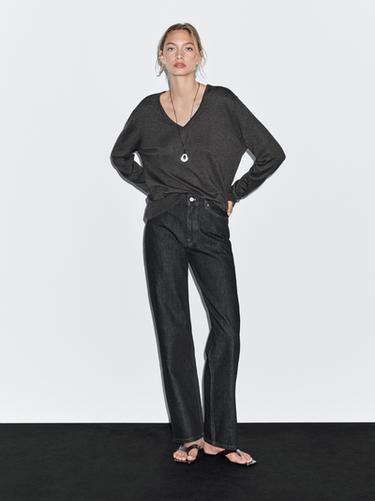 Zara Straight-leg high-waist jeans - Blue - Image 0
