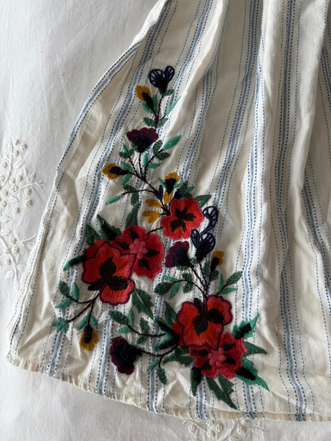 EMBROIDERED STRIPED DRESS - Image 4