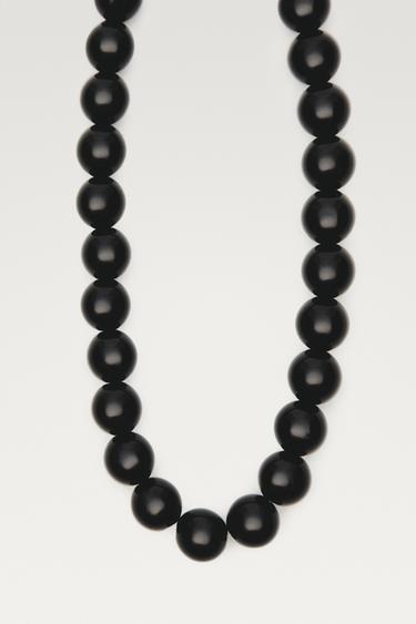 Glass bead necklace — Black 1