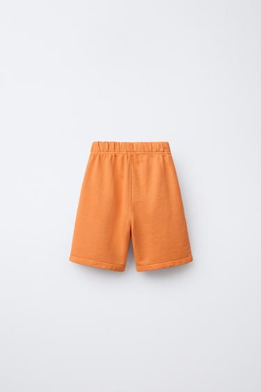 ENSEMBLE SWEAT À INSCRIPTION ET BERMUDA À ÉTIQUETTE - Orange de Zara - Image 6