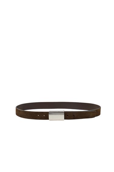 100% SPLIT SUEDE BELT WITH PLATE BUCKLE - Chocolate by Zara