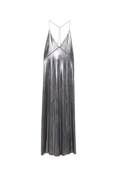 METALLIC STRAPPY DRESS