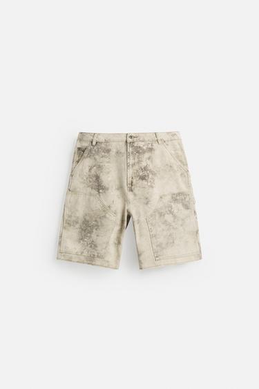 CARPENTER POCKET BERMUDA SHORTS - Grey green by Zara