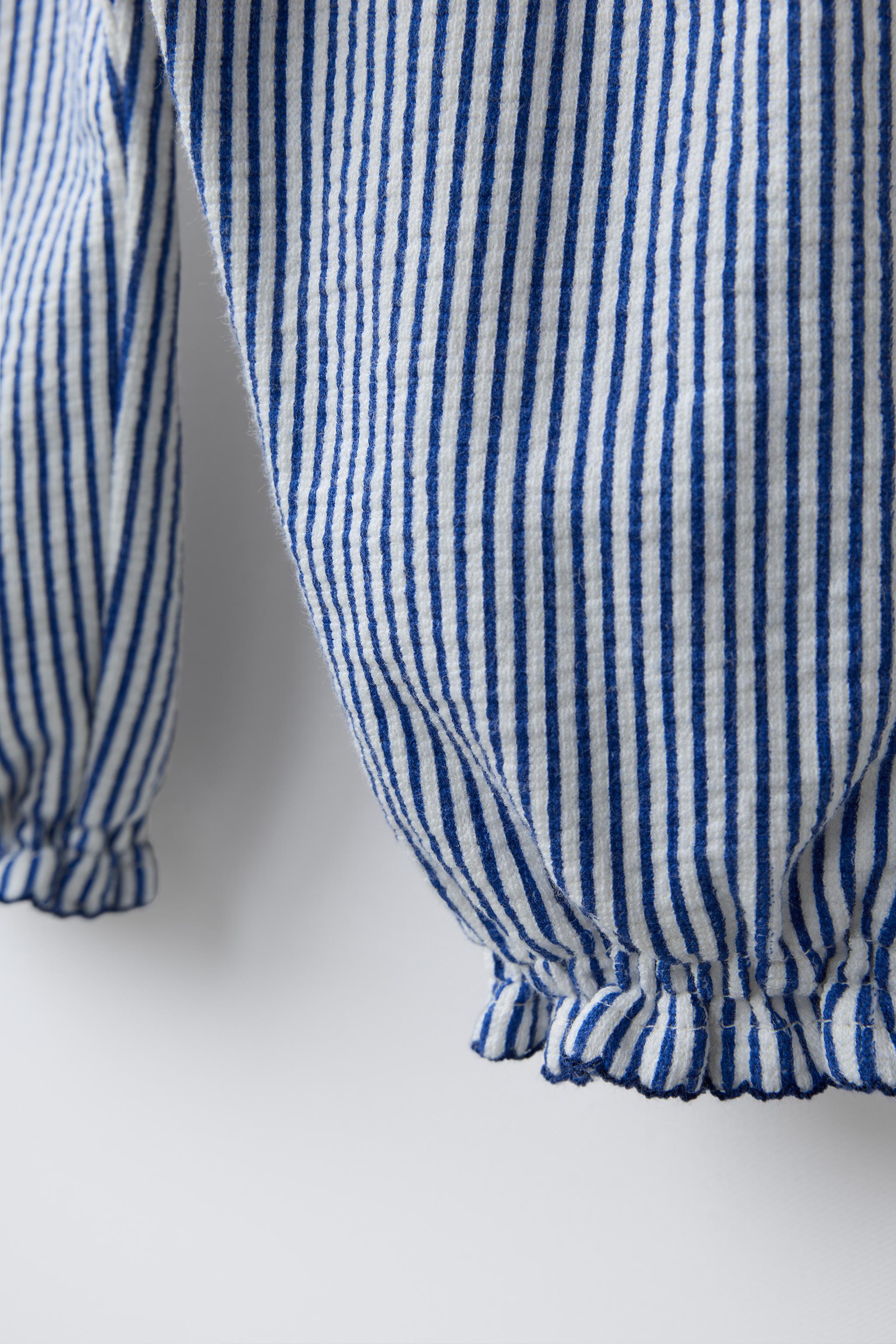LONG SMOCKED STRIPED OVERALLS