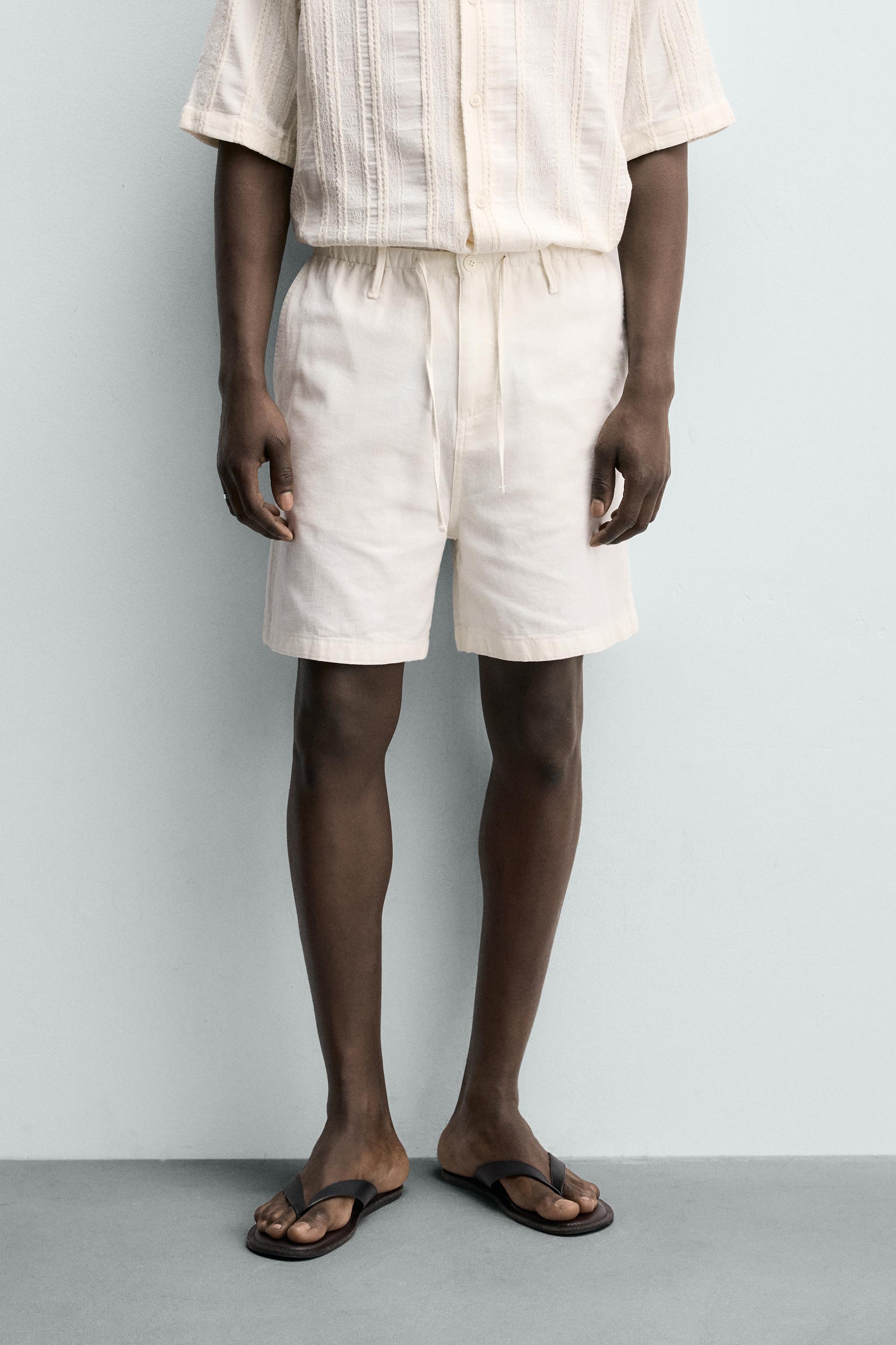 REGULAR FIT COTTON BLEND SHORTS