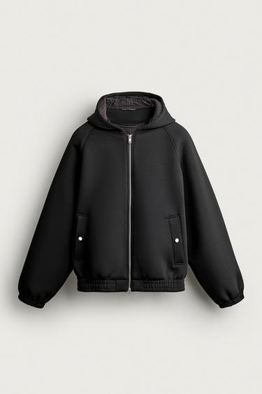 TECHNICAL RELAXED FIT HOODIE JACKET - Black by Zara