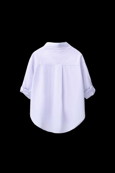 STRIPED POPLIN SHIRT AND RIB T-SHIRT PACK - Mauve by Zara