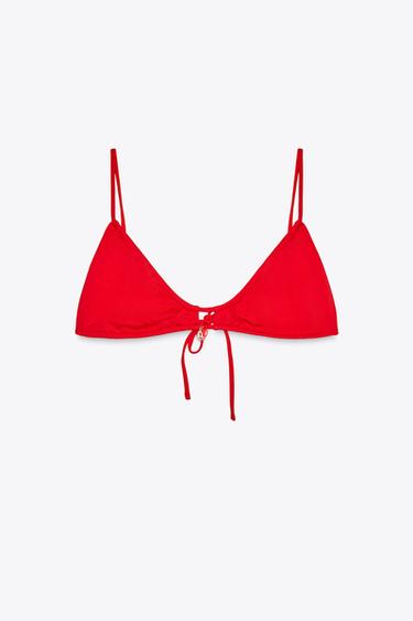 Zara CHARM BIKINI TOP - Red